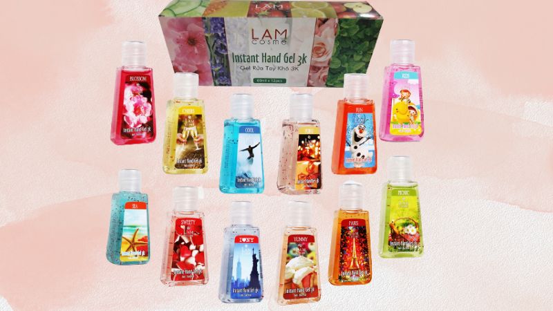Lamcosmé 3K hand sanitizer gel set with a capacity of 60ml collection for the whole family