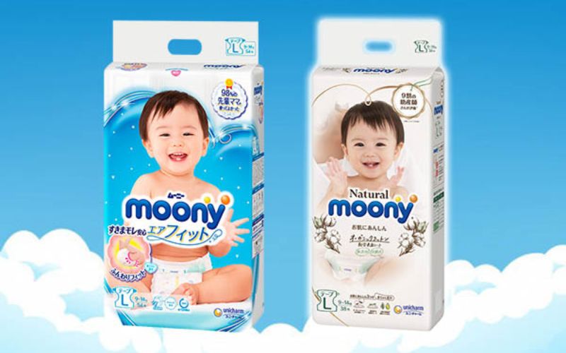 Moony diapers with different designs