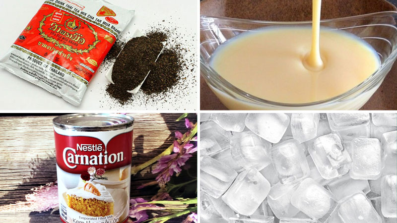 Ingredients for making Thai red milk tea