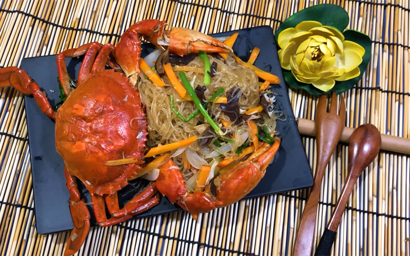 How to make delicious fried crab vermicelli, tough and non-sticky vermicelli