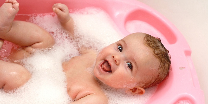Do not bathe your baby too much or for too long, as it will strip the skin of its natural oils.