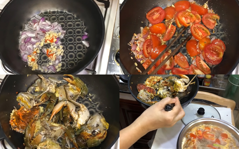 Stir-fry crab and complete the field crab hot pot