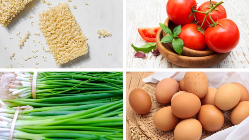 Ingredients for cooking egg noodles