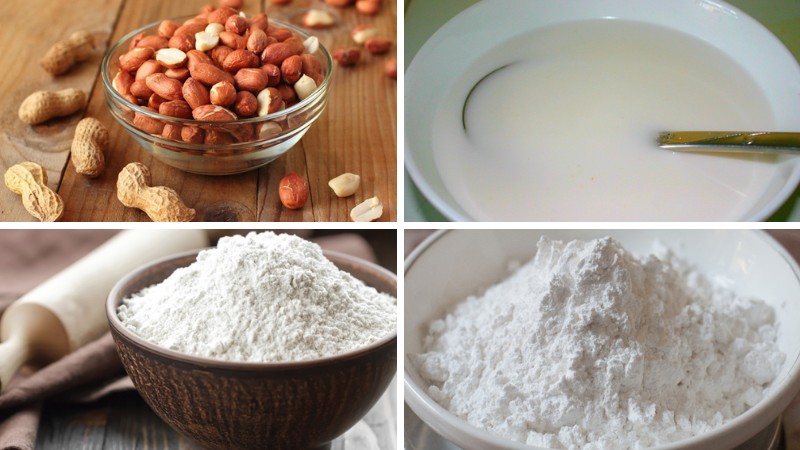 Ingredients for making tofu with peanuts