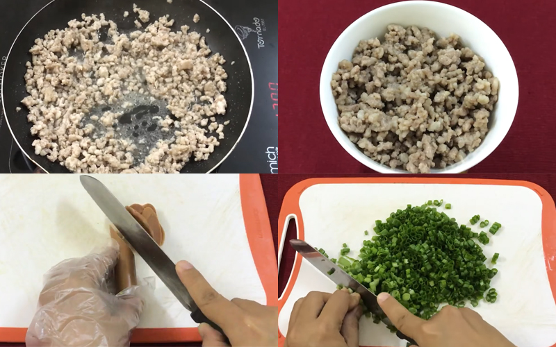 Preliminary preparation of ingredients for baking rice paper