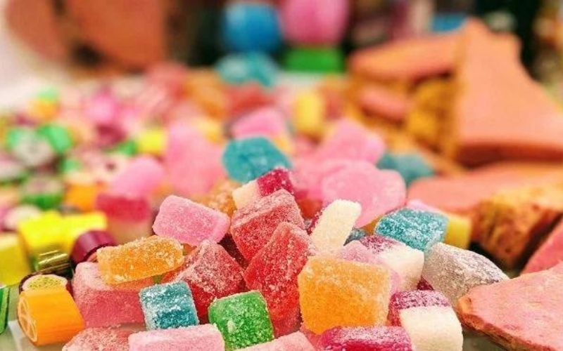 Fruit candies made with jelly powder