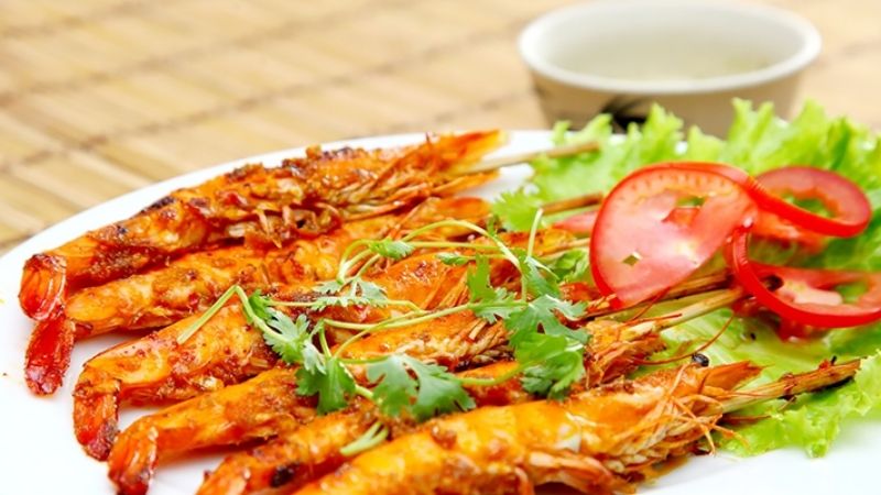 Grilled shrimp satay